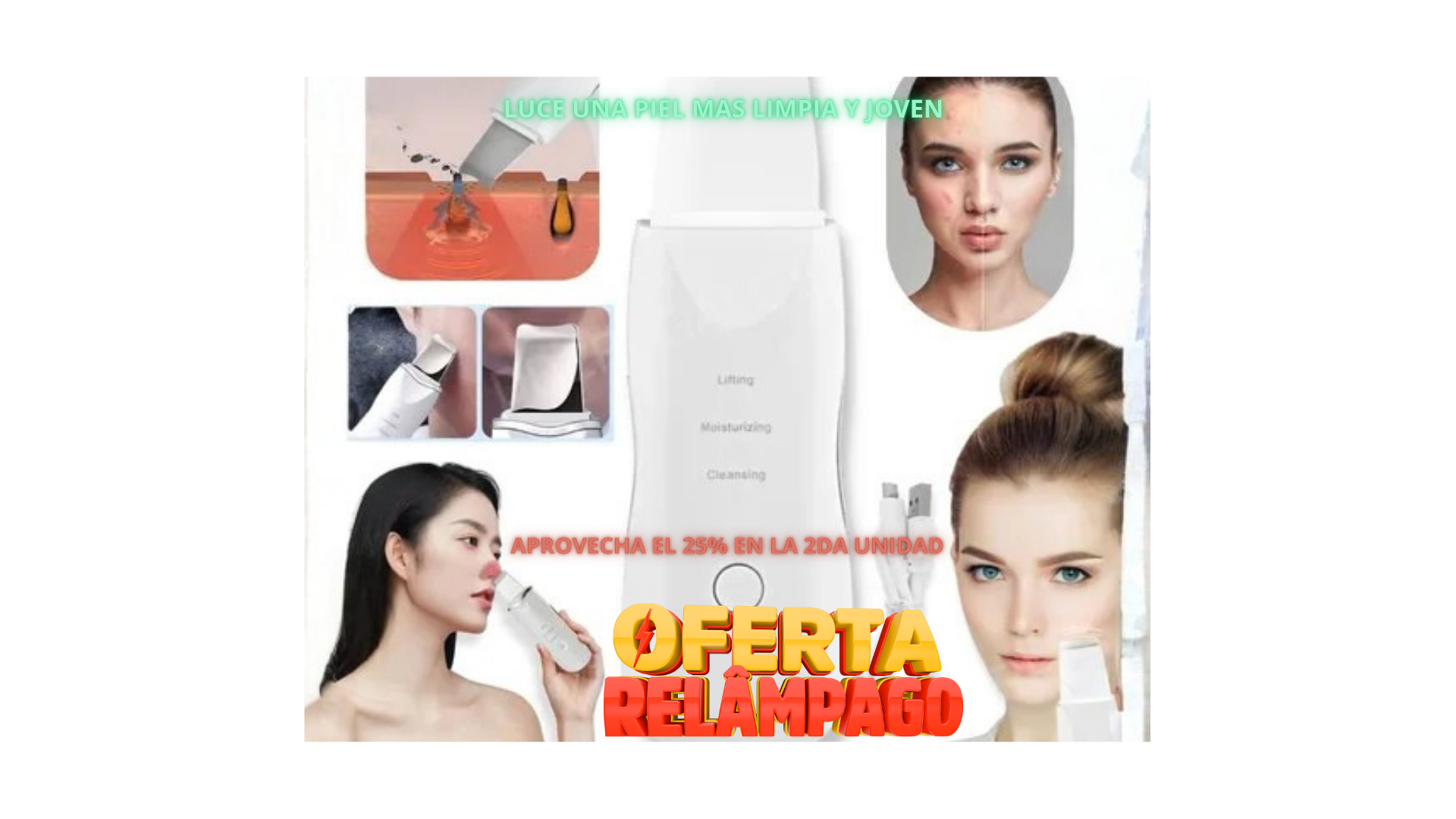 Espatula Facial Ultrasonica Exfoliante